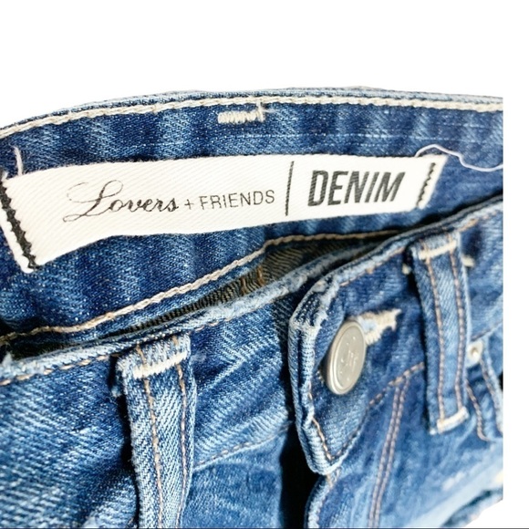 Lovers + Friends Distressed High Waist Cutoff Denim Jean Shorts Size 23 - Picture 3 of 4